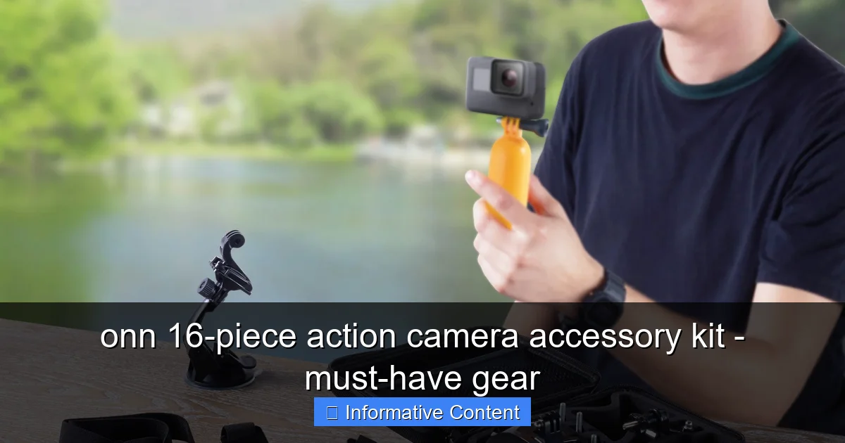 onn 16-piece action camera accessory kit - must-have gear