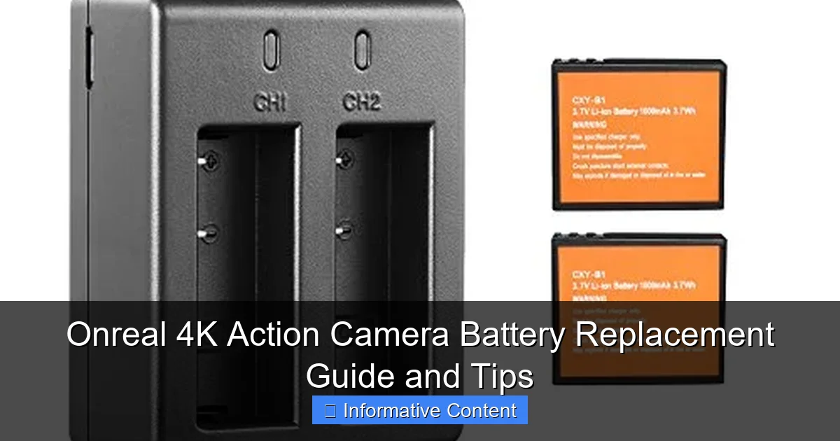 Onreal 4K Action Camera Battery Replacement Guide and Tips