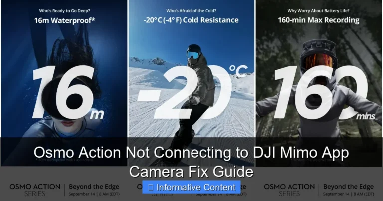 Osmo Action Not Connecting to DJI Mimo App Camera Fix Guide