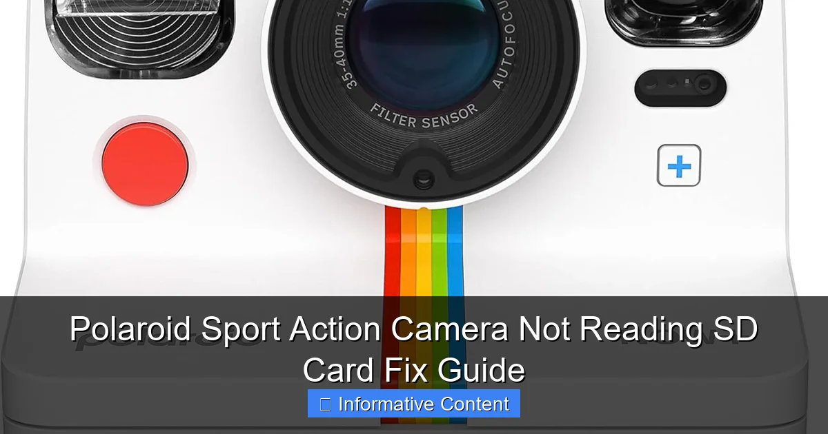 Polaroid Sport Action Camera Not Reading SD Card Fix Guide
