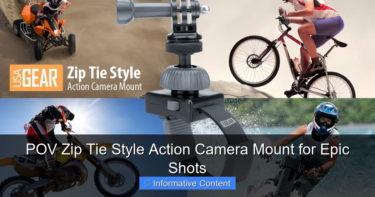 POV Zip Tie Style Action Camera Mount for Epic Shots