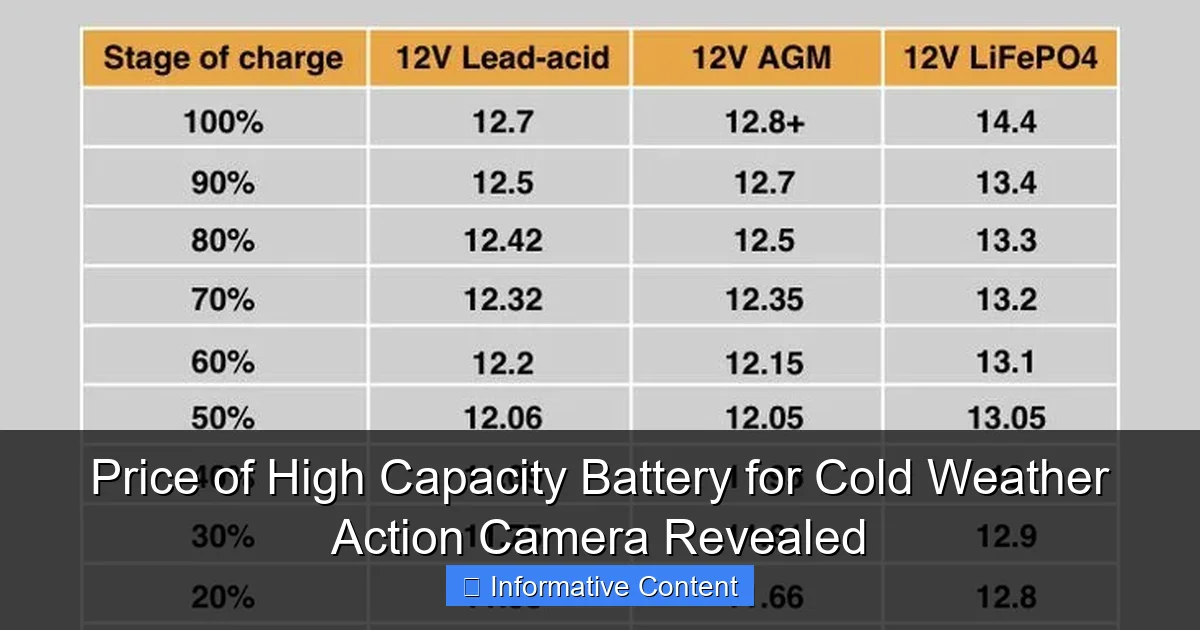 Price of High Capacity Battery for Cold Weather Action Camera Revealed