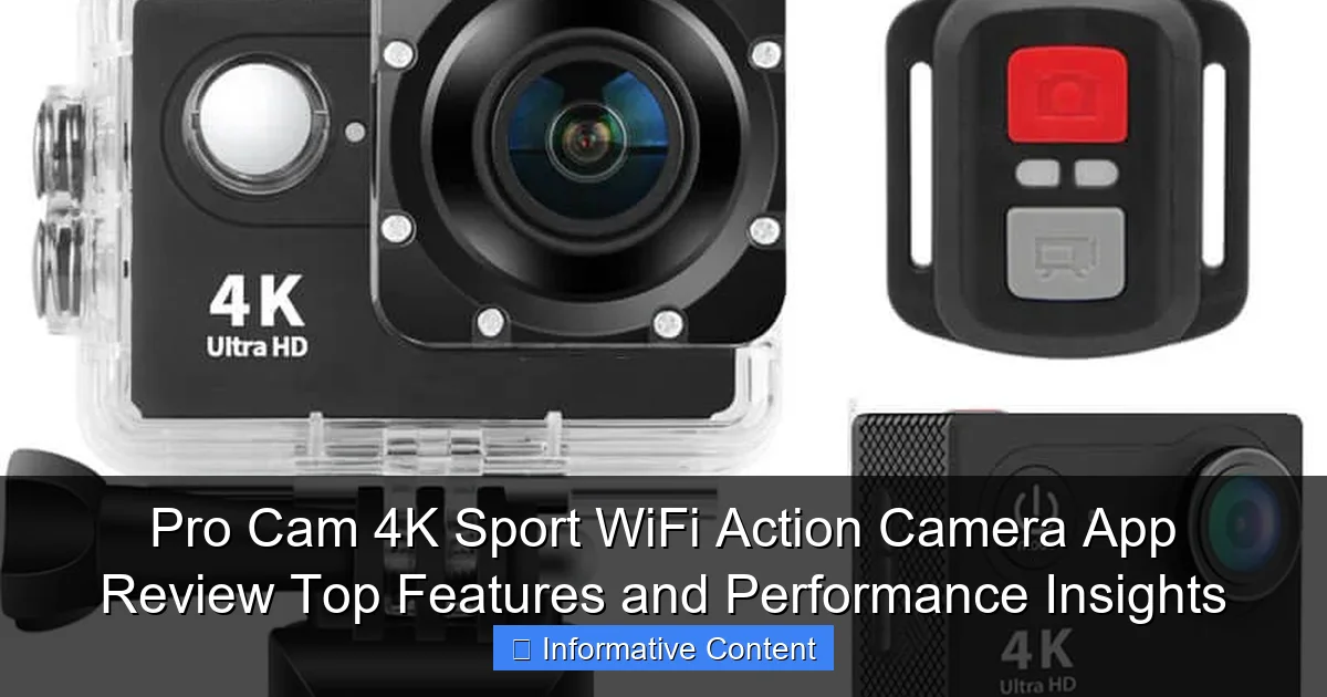 Pro Cam 4K Sport WiFi Action Camera App Review Top Features and Performance Insights
