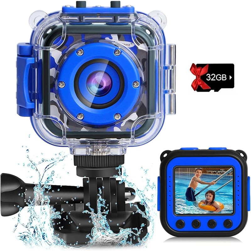 Kids Waterproof Camera for Snorkeling: 1080P HD Underwater Video for A