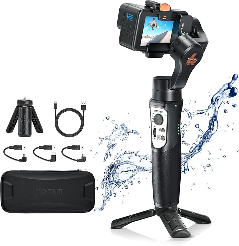 3-Axis Gimbal Stabilizer for GoPro Hero 13 to 9 with Bluetooth and IPX