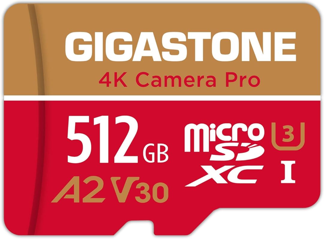 【5-Years Data Recovery】 GIGASTONE 512GB Micro SD Card, 4K Camera Pro, 