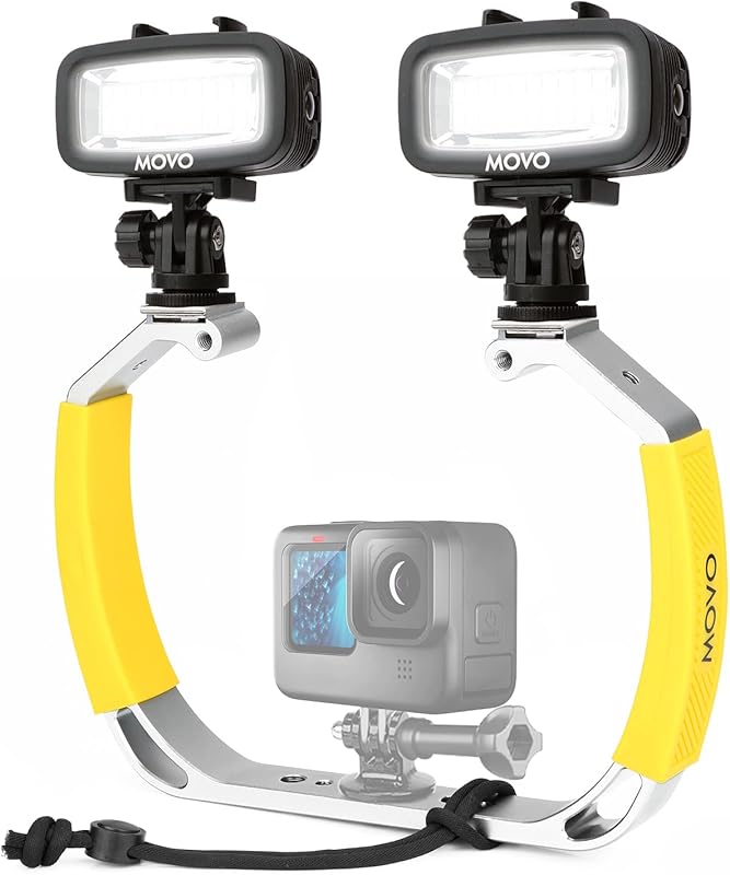 Scuba Diving Rig for Action Cameras with Waterproof LED Lights and GoP
