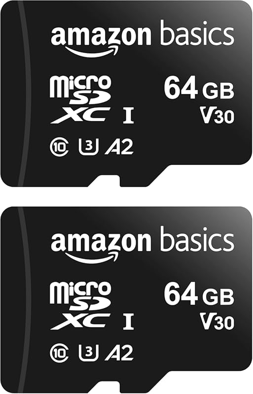 Amazon Basics 64GB MicroSDXC 2-Pack for GoPro and 4K Action Camera Rec