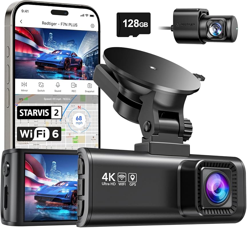 Best 4K Dash Cam with STARVIS 2: GPS, Night Vision, and 5.8GHz WiFi fo