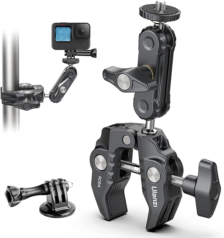 360° Super Clamp with Ball Head for DSLR, GoPro, and Camera Accessorie