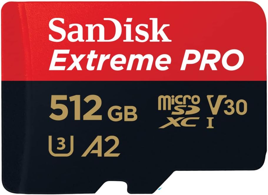 SanDisk Extreme PRO 512GB microSDXC for Action Cameras and Drones with