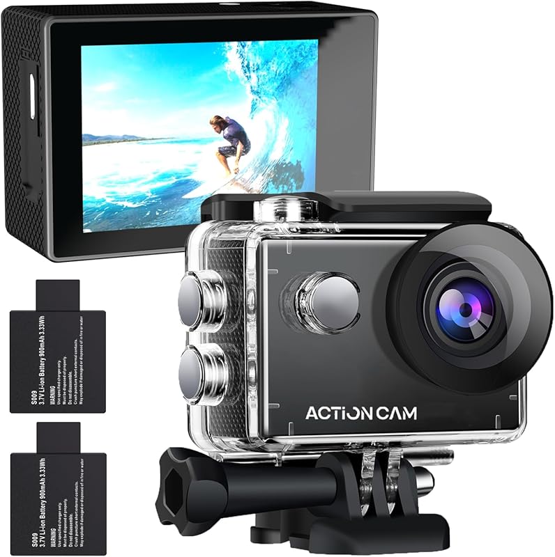 Inexpensive 1080P Waterproof Action Camera with 2 Batteries and 131FT 