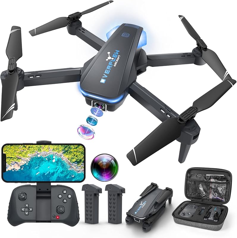 1080P Foldable Drone with Voice Control, Gesture Selfie, Altitude Hold