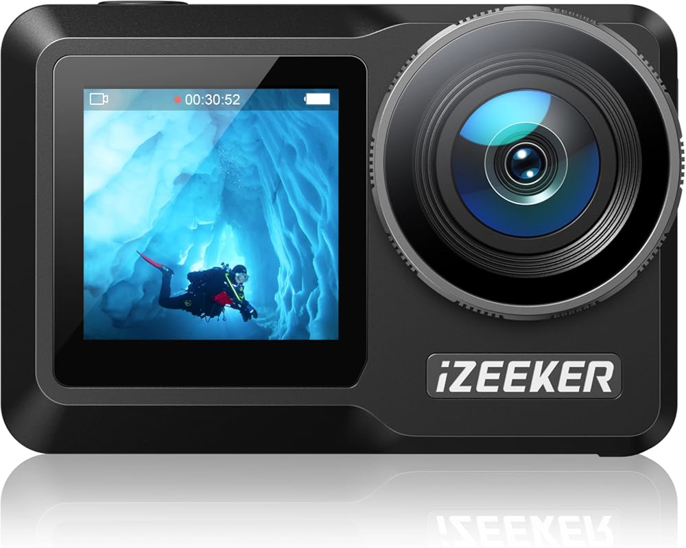 iZEEKER Action Camera 4K 24MP with Touchscreen, 40M Underwater Camera 