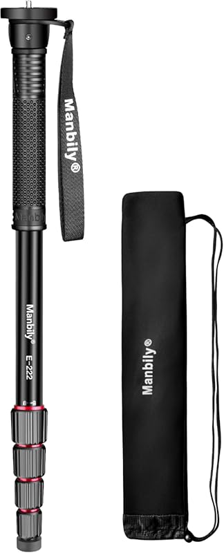 Manbily 65-Inch Camera Monopod, 5 Sections Aluminum Travel Monopod for