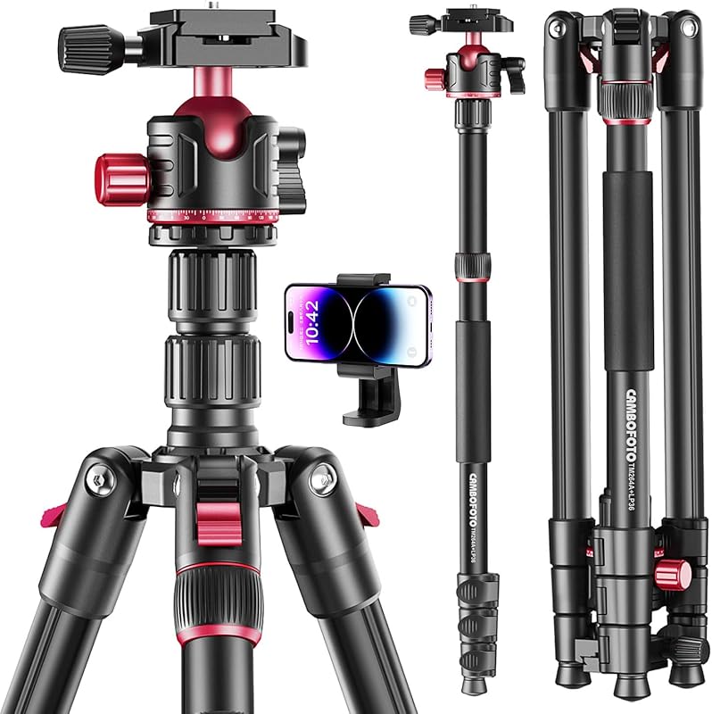 CAMBOFOTO 74-inch-Professional-Camera-Photography-Tripod, Ball Head Al