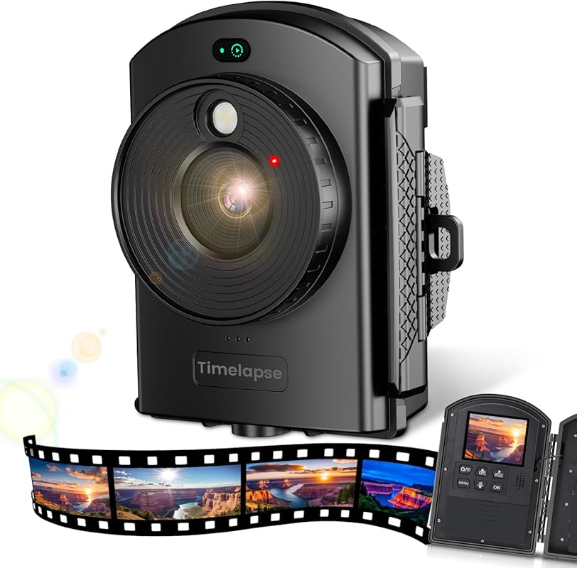 Time lapse camera with infrared positioning, 180-day shooting, and 108