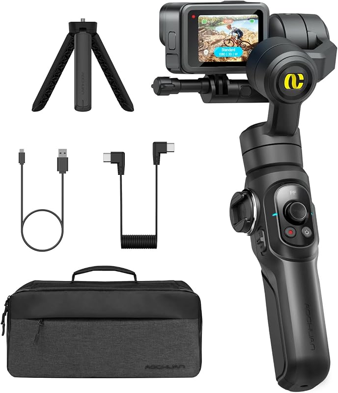AOCHUAN Gimbal Stabilizer for Go Pro, Handheld Gimbal with 360° Rotati