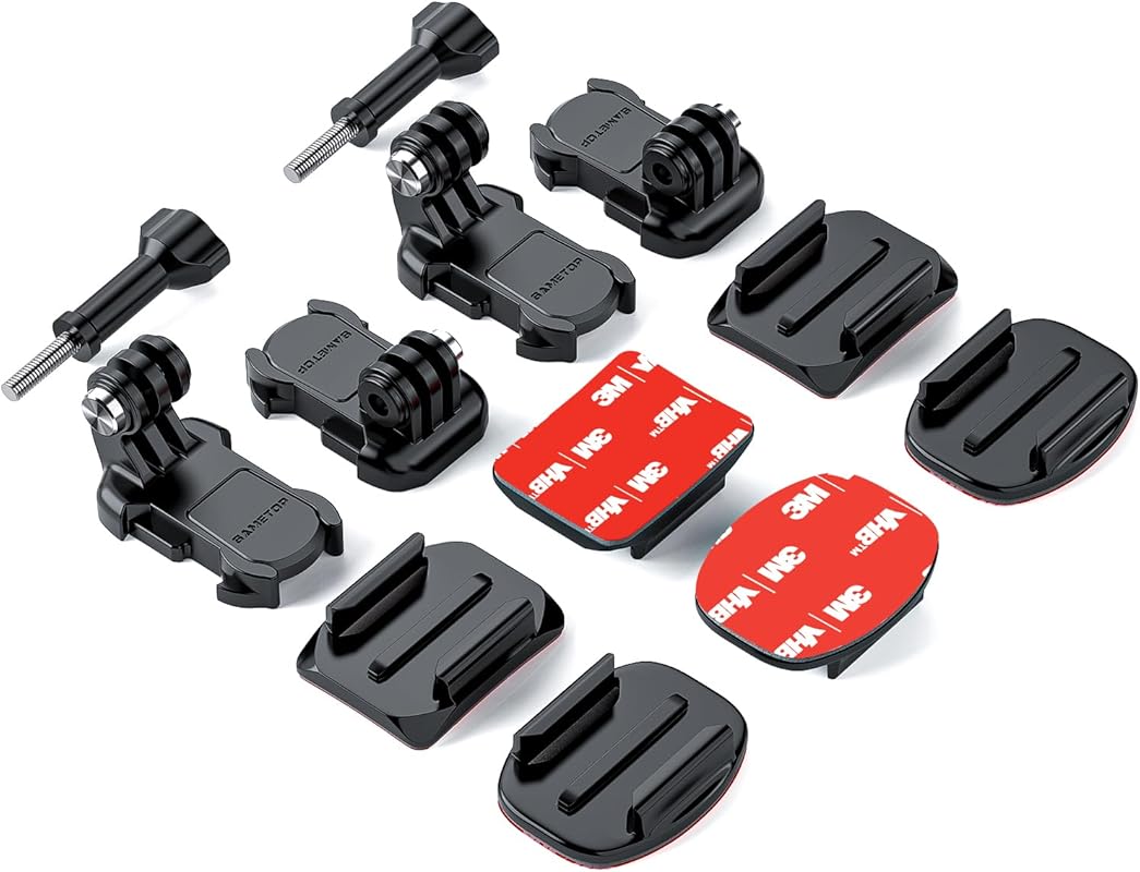 12-in-1 Adhesive Helmet Mount Kit for GoPro, DJI, Insta360, and AKASO 