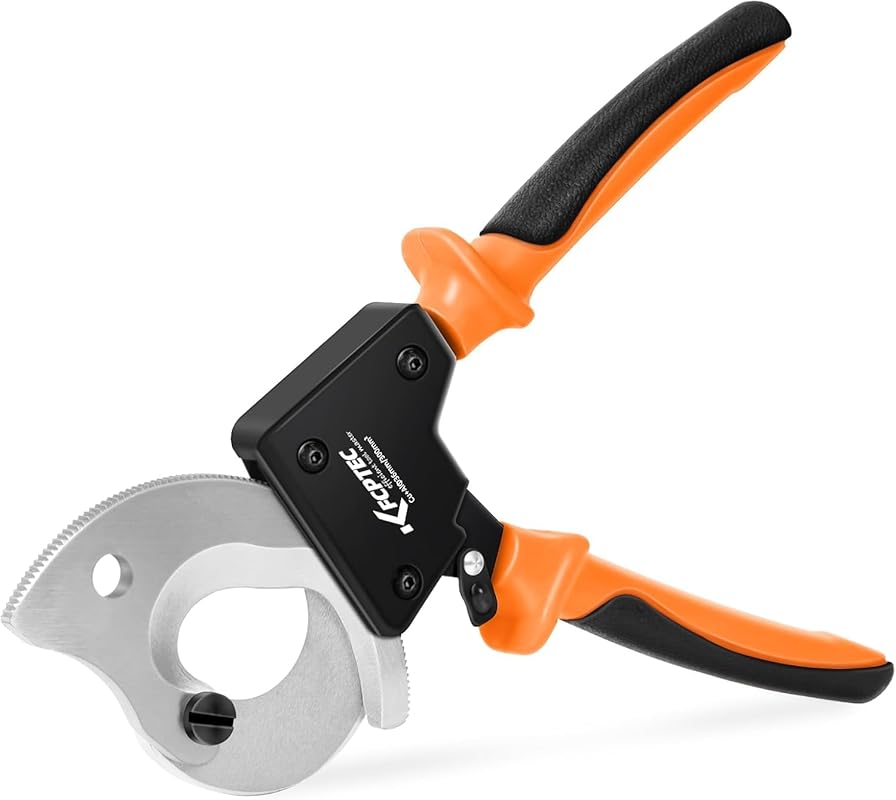 KF CPTEC Cable Cutters - Ratchet Wire Cutter for Aluminum, Copper, and