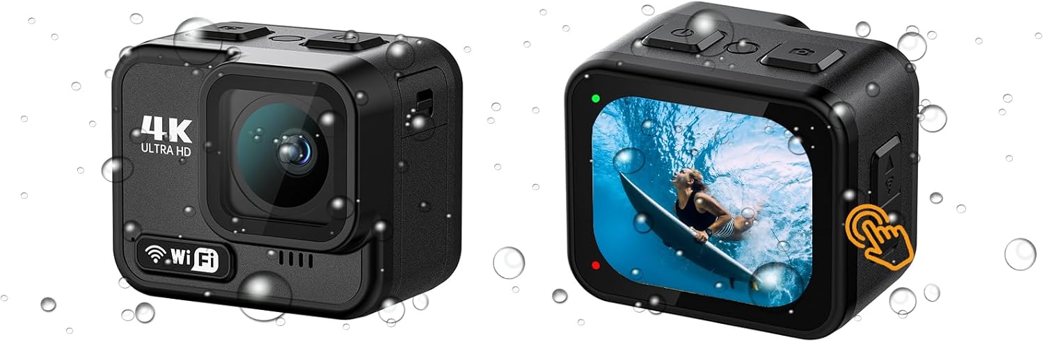 Best Cube Action Camera – 4K Underwater Cam with EIS, Touch Screen, an