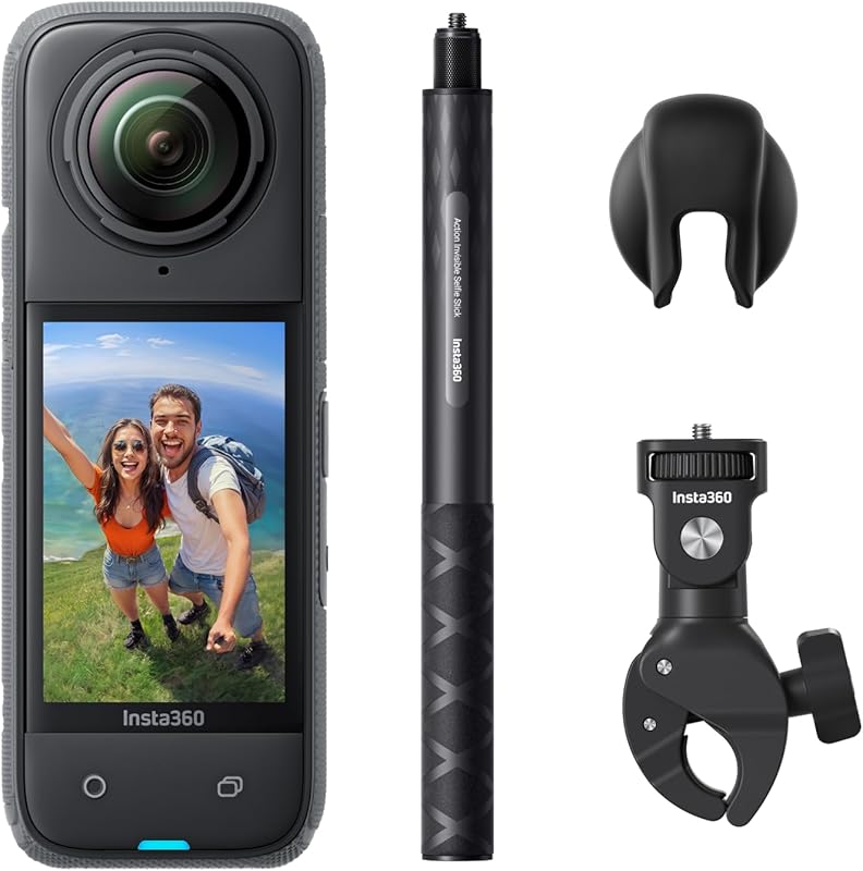 Insta360 X4 Motorcycle Bundle – 8K 360 Camera with Long Battery Life