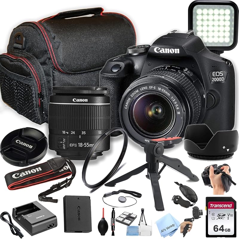 Canon EOS 2000D DSLR Camera with 18-55mm Lens and Essential Accessory 