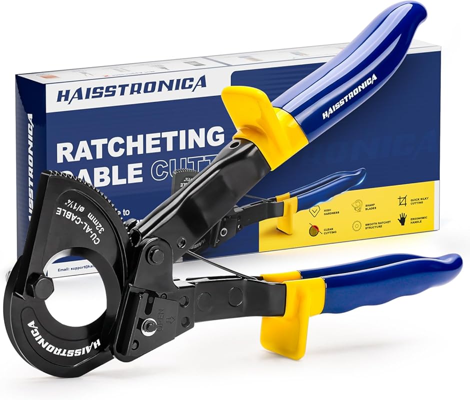 haisstronica Ratchet Cable Cutters,Heavy Duty Wire Cutters for Cutting