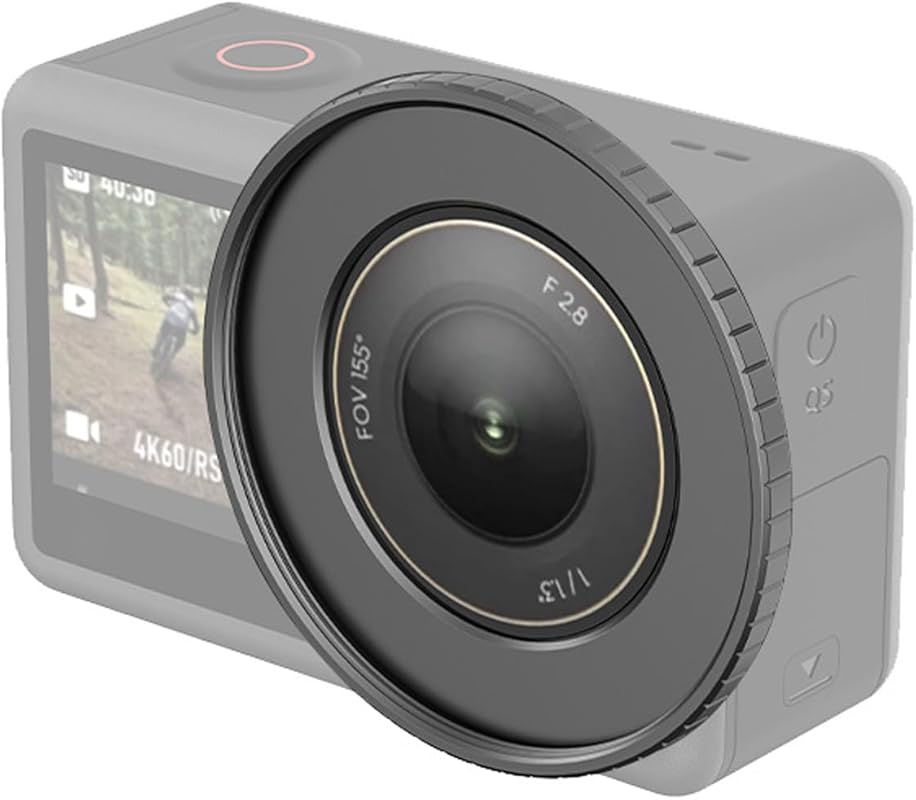 49mm Lens Filter Adapter Ring for Action 4 Action Camera, Snap On Lens