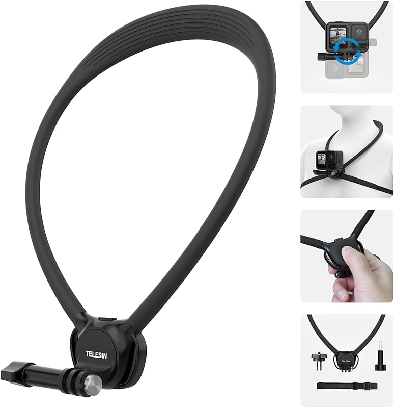 Comfortable Neck Mount with Air Cushion – For GoPro, Insta360, and DJI
