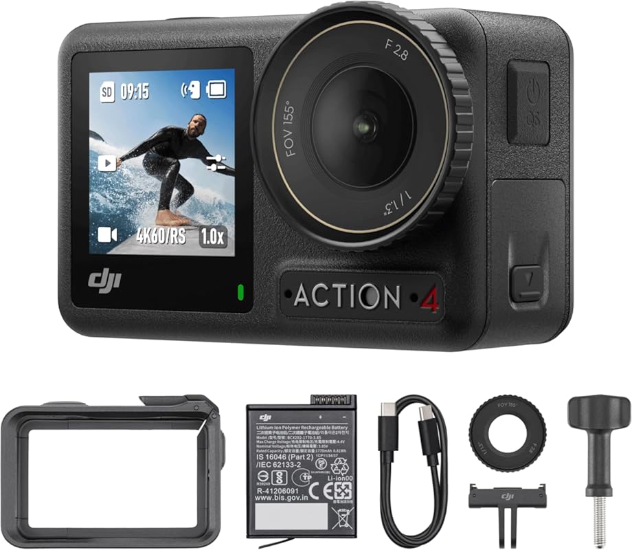 DJI Osmo Action 4 – 4K Waterproof Camera with Low-Light Performance an