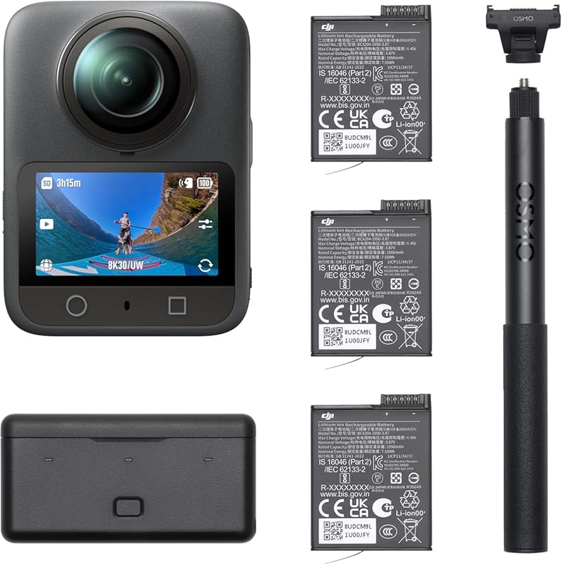 DJI Osmo 360 Adventure Combo with 8K 360° Video, 1-Inch Sensor, and 10