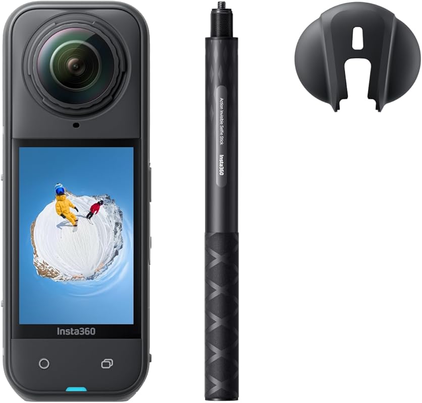 Insta360 X5 Snowboard Bundle – 8K 360° Camera with Low Light Performan