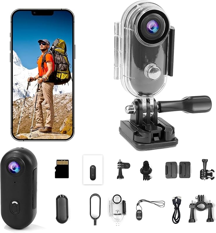Li&Lu 4K Thumb Action Camera for Cycling, Motorcycle, Includes 64GB Ca