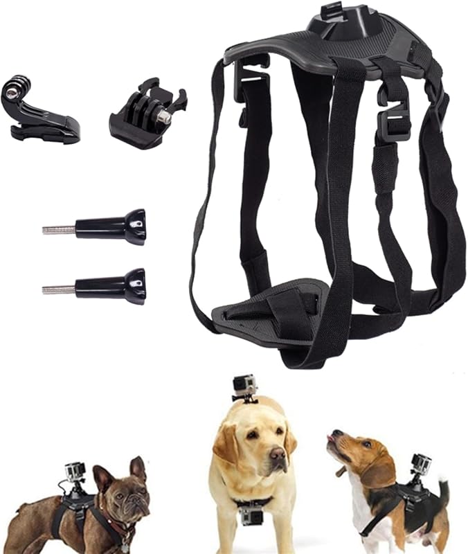 Adjustable Dog Harness Mount for Action Cameras – Fits GoPro, Osmo Act