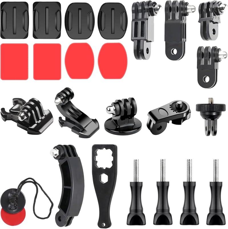 Basic Action Camera Accessory Kit with Curved Mount and Quick Release 