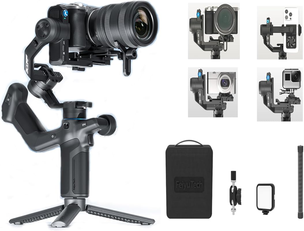 FeiyuTech SCORP Mini 3 Pro 3-Axis Gimbal for Mirrorless, Action Camera
