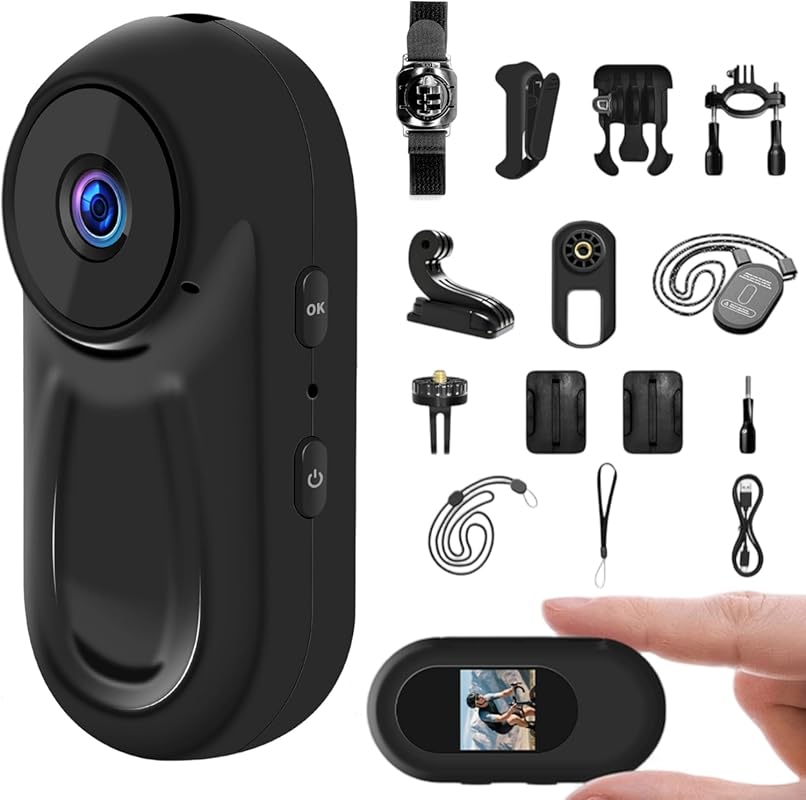 Mini Sports Action Camera with 1080P HD Video and Magnetic Clip Mount