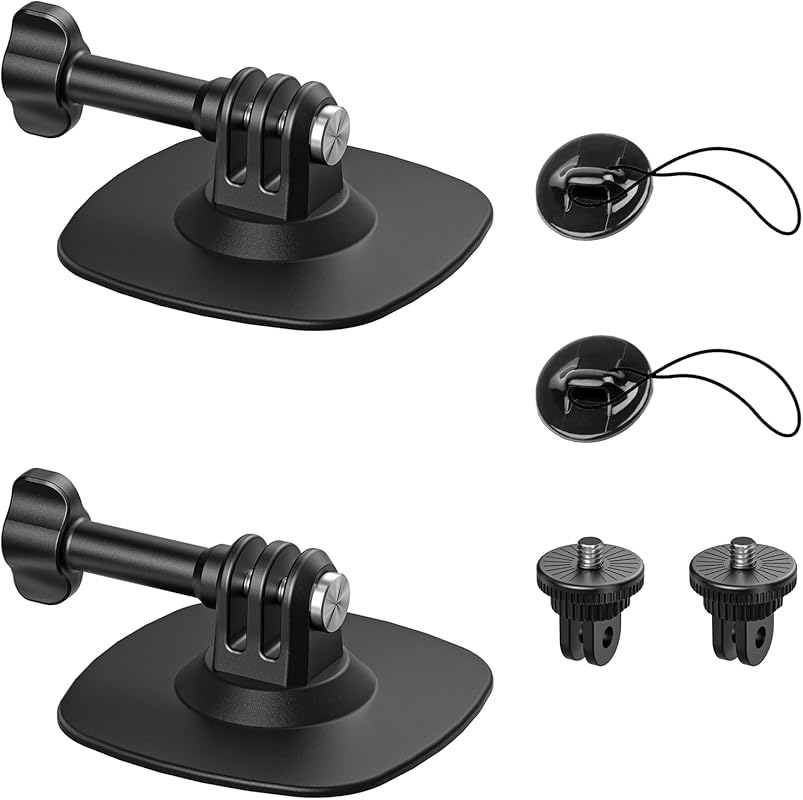 Adhesive Helmet Mount for Insta360, GoPro, DJI Osmo – 2-Pack Action Ca
