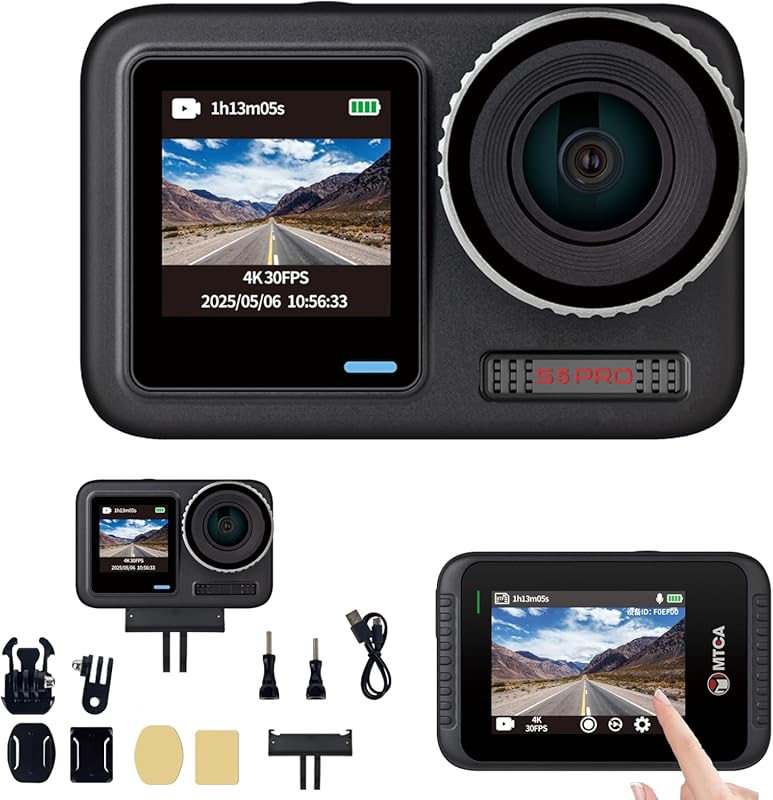 4K Action Camera with Long Battery Life for Bike and Outdoor Sports