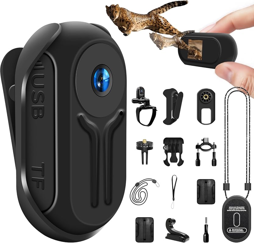 Mini Body Camera 1080P, Small Action Cameras with 0.85''Display Screen