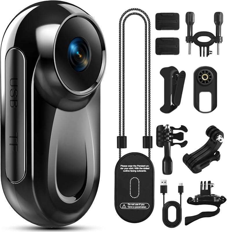 Mini Body Camera 1080P, 512G Thumb Vlogging Cam Hands-Free Recording,