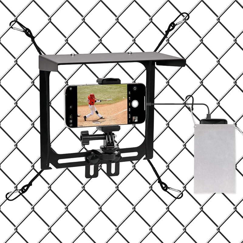 Fence Mount for Phones and Action Cameras with Shade for Sports Record