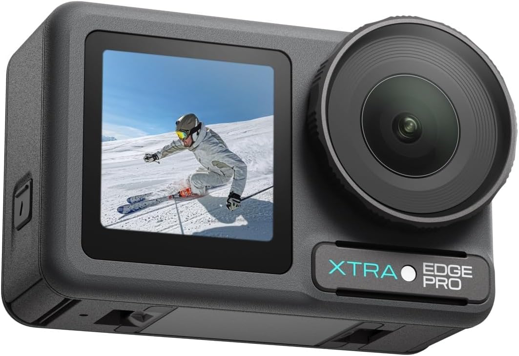 Xtra Pro Action Camera, 4K Vlogging Camera with 1/1.3'' Sensor, 65ft W