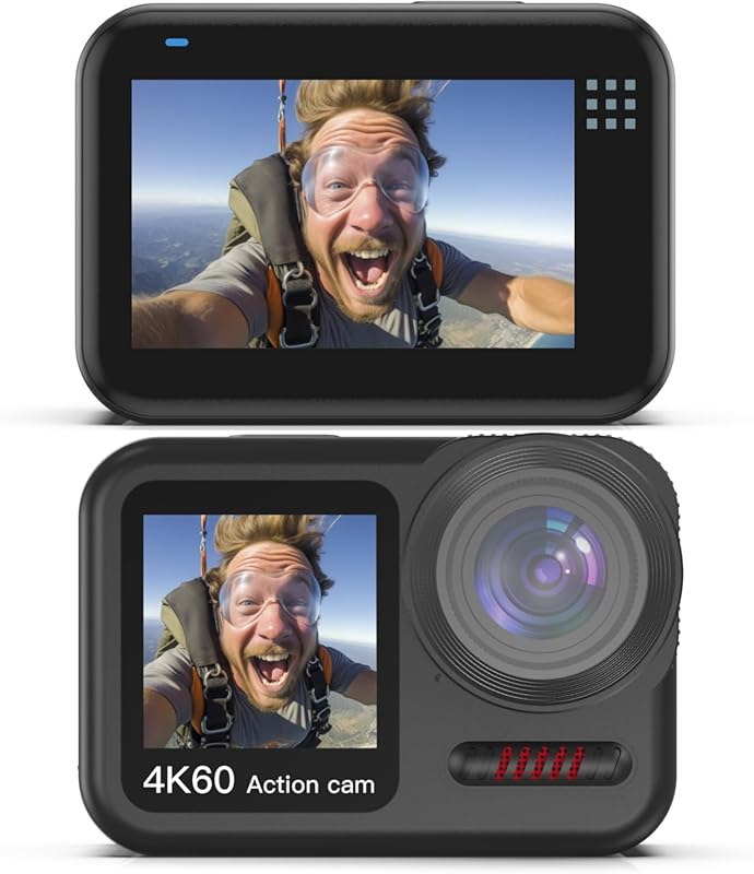 4K 60FPS Waterproof Action Camera,Bare Metal 66FT Underwater Camera,2
