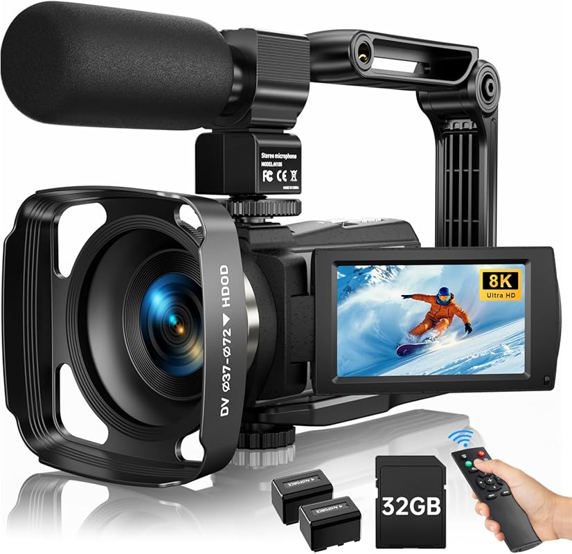 8K Video Camera Camcorder 2025 Latest 88MP Ultra HD Video Cameras Wifi