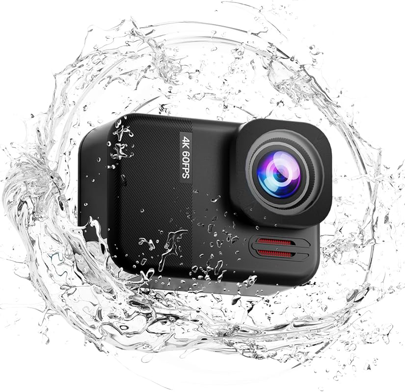 4K 60fps Waterproof Action Camera with 48MP Photos and 10M Underwater 