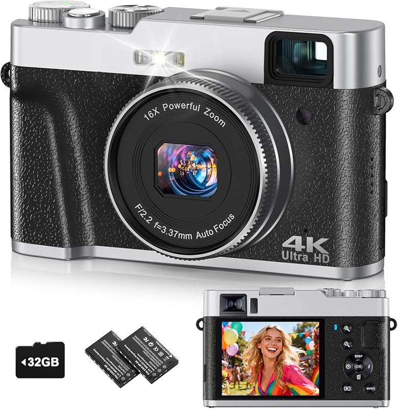 4K Digital Camera for Photography, 48MP Autofocus Vlogging Cameras wit