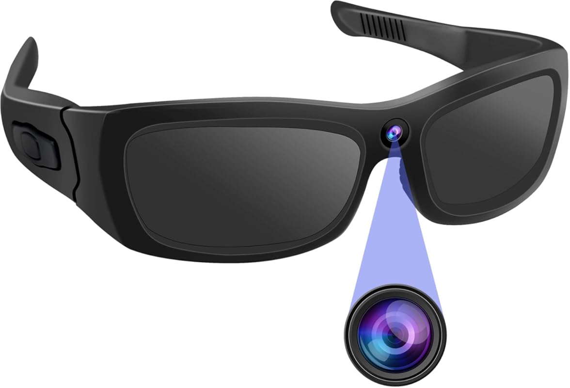 HD 1080P Smart Camera Sunglasses with Bluetooth for Driving, Hiking, a