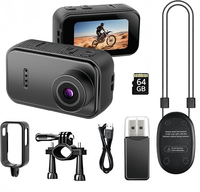 Compact Cube Action Camera – Thumb-Sized Body Cam for Hands-Free Trave